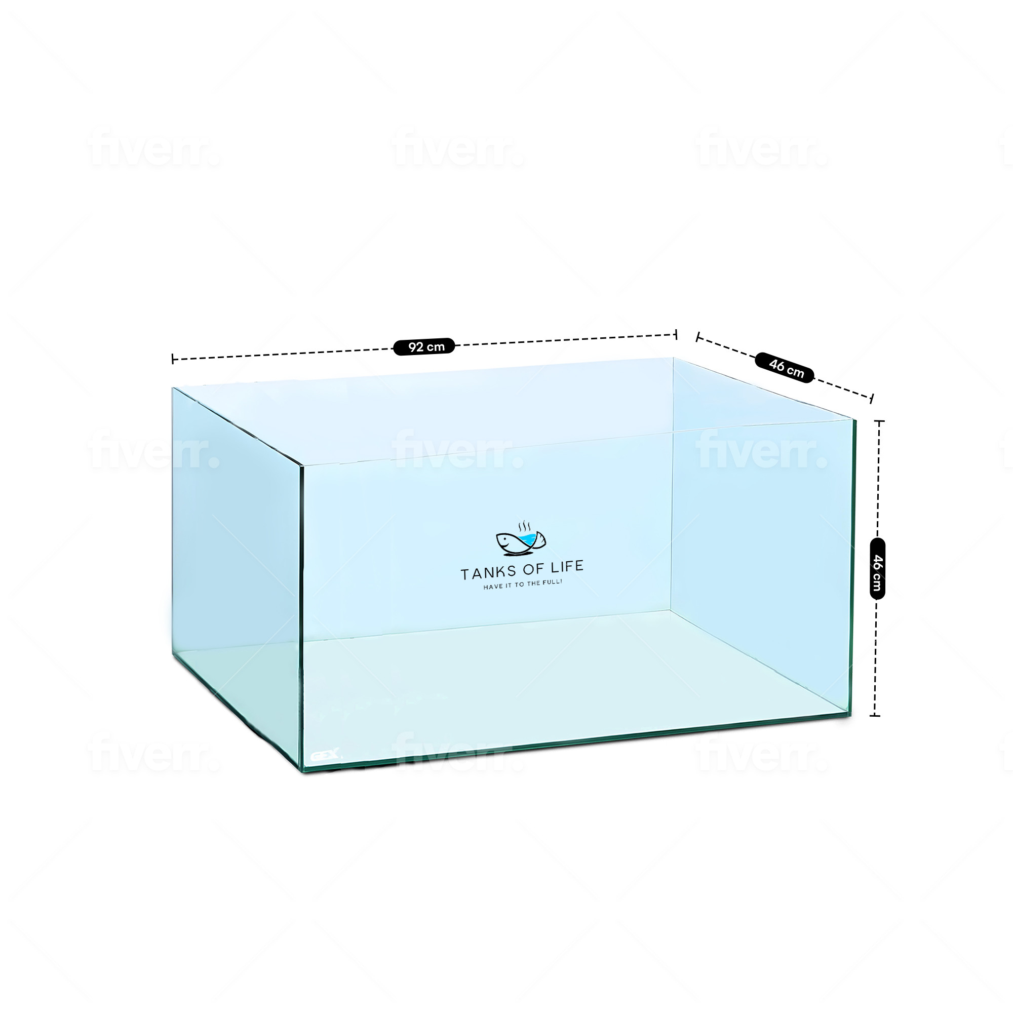 CLEAR GLASS TANK 3 FEET (92CM x 46CM x 46CM)