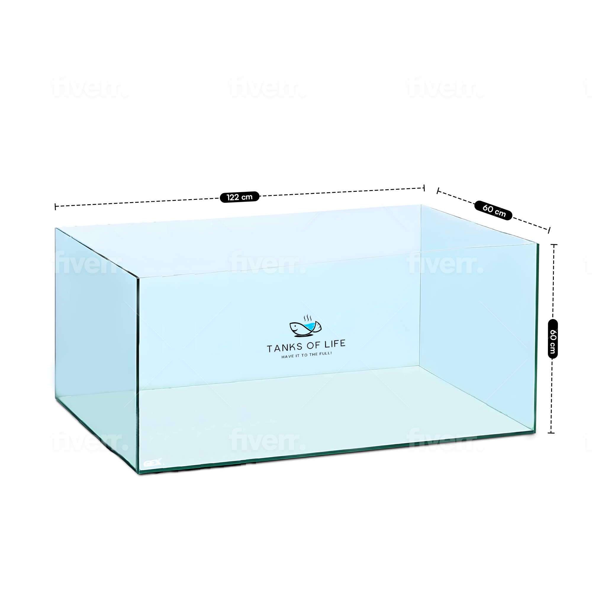 CLEAR GLASS TANK 4 FEET (122CM x 60CM x 60CM)