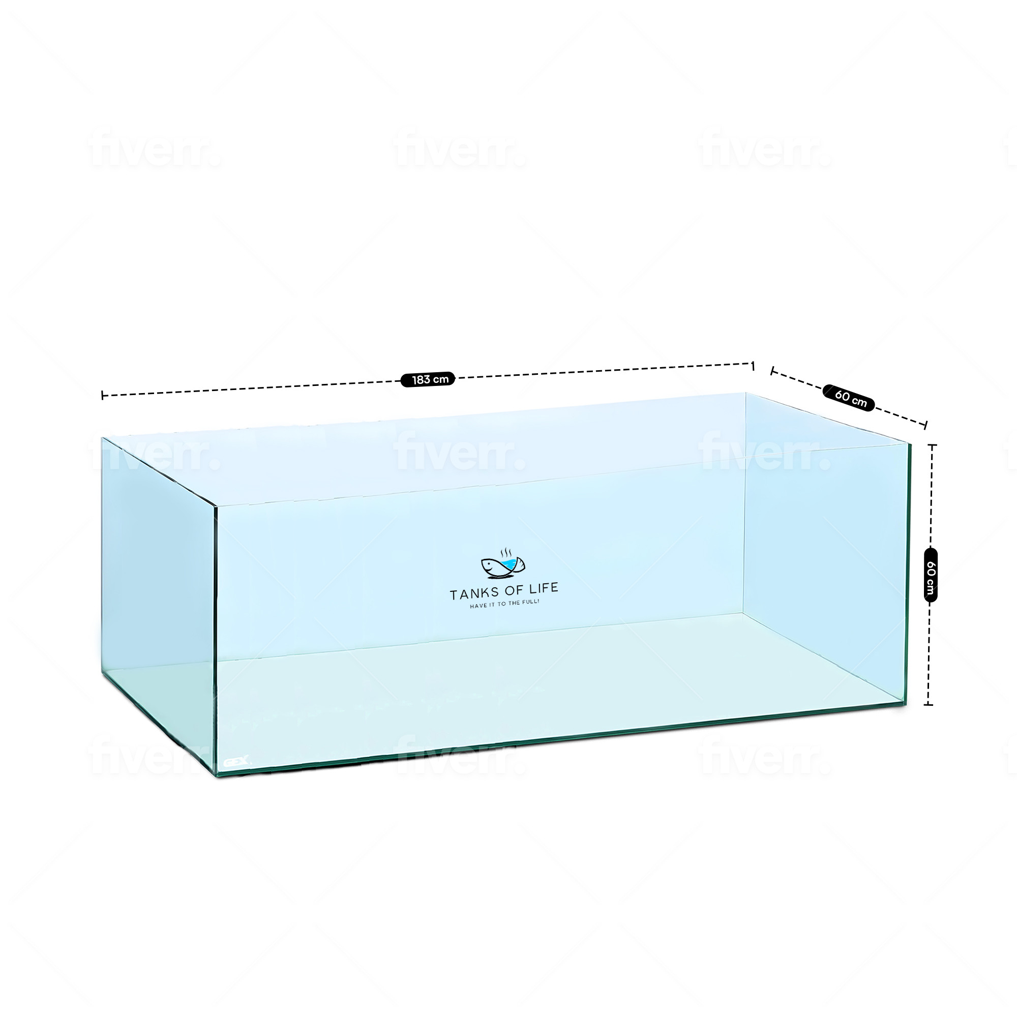 CLEAR GLASS TANK 6 FEET (183CM x 60CM x 60CM)